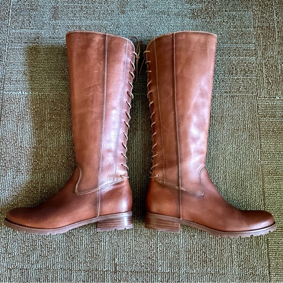 Sofft Brown Leather Sharnell II Lace Up Adjustable Riding Knee Boots, size 8 - Picture 6 of 14